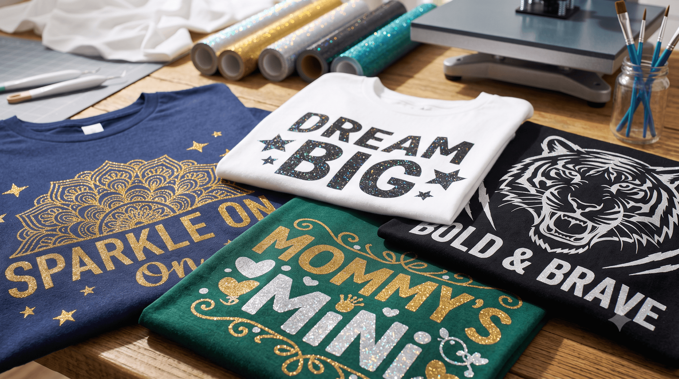 Cover Image for Best Gold Glitter HTV Ideas for Bold Shirt Designs