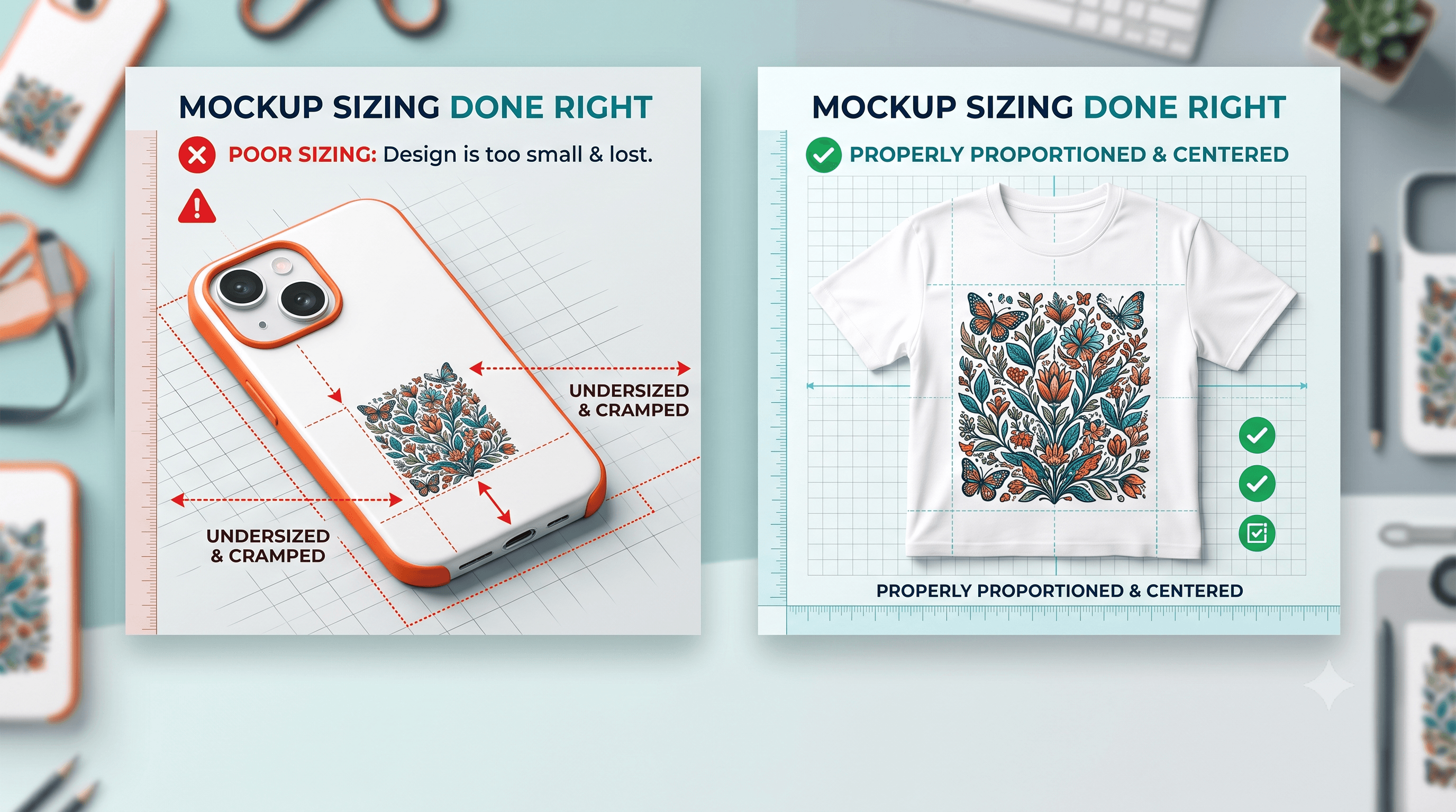 Phone Case vs. T-Shirt Mockup Sizing Mistakes